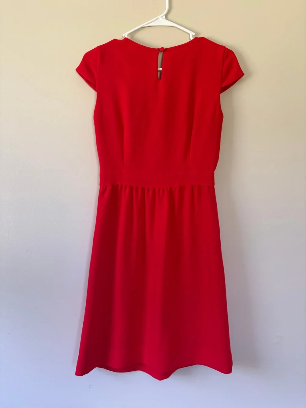 J. Crew Bright Red Cap-Sleeve Dress